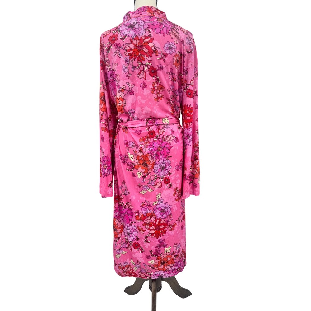 Johnny Was Pink Floral Satin Robe - Picture 12 of 16